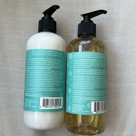 NEW CALDREA Pear Blossom Agave Hand Soap and Hand Lotion 10.8oz each - Picture 2 of 4